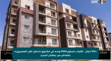 90% إنجاز.. اقتراب تسليم 6994 وحدة في مشروع «سكن لكل المصريين» بالعاشر من رمضان الجديد